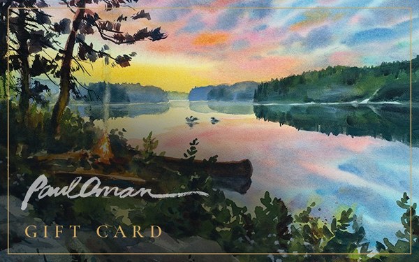Paul Oman Fine Art gift card featuring the watercolor Painted Sky