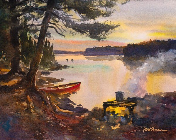 Boundary Waters Evening – giclée print of the painting by Paul Oman