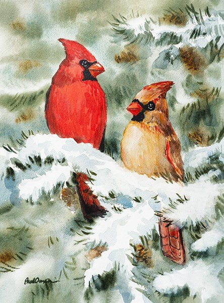 Cardinals – giclée print of the painting by Paul Oman