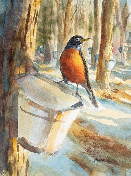 Spring’s Return – Robin – giclée print of the painting by Paul Oman